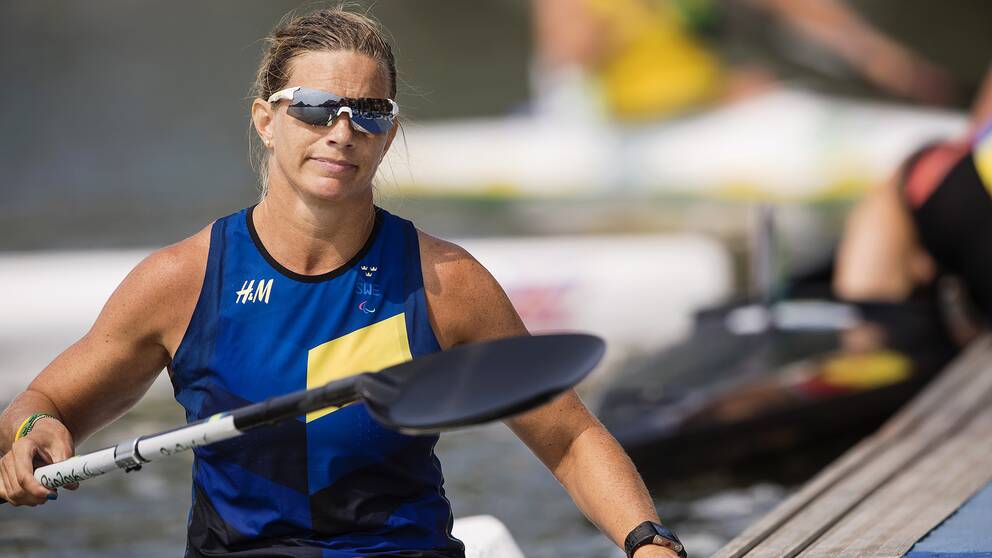 En missnöjd Helene Ripa efter semifinalen.