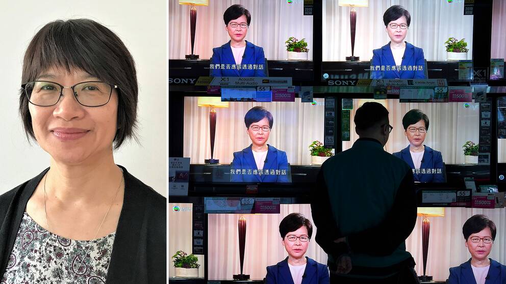 Elizabeth Tang är fackföreningsledare och demokratiaktivist från Hongkong på besök i Sverige. Hon tror inte att Carrie Lams besked lkommer att blidka demonstranterna.