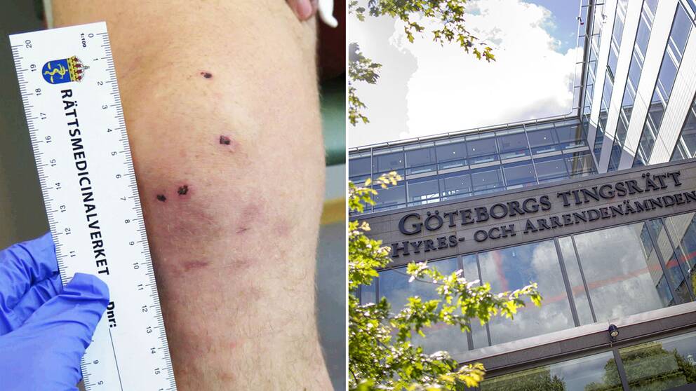 Ett av kidnappningsoffren borrades ytligt i en hand, en arm och i bägge knäna. Eftersom det är så många åtalade i rättegången, så har Alingsås tingsrätt lånat en stor lokal i Göteborgs tingsrätt.