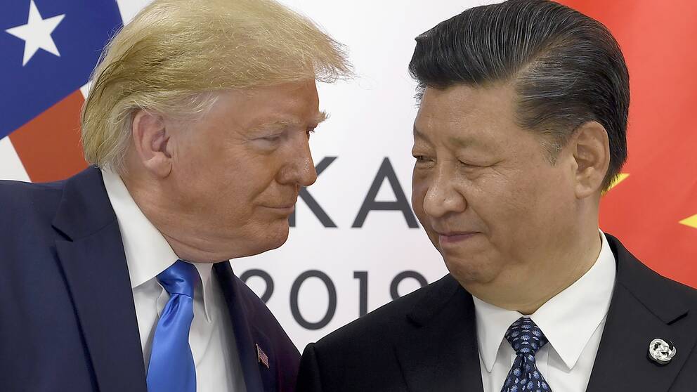 USA:s president Donald Trump till vänster och Kinas president Xi Jinping