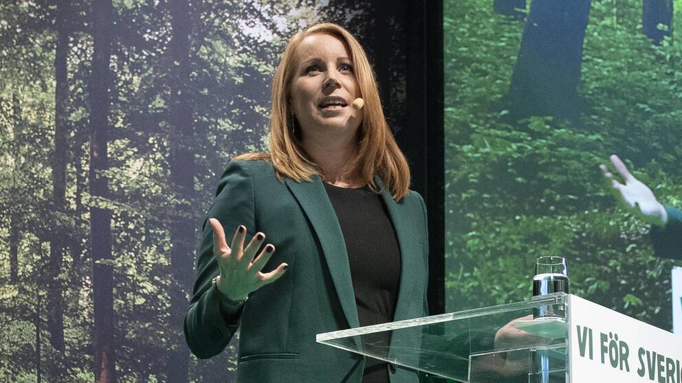 Centerpartiets partiledare Annie Lööf talar på partiets stämma i Karlstad.