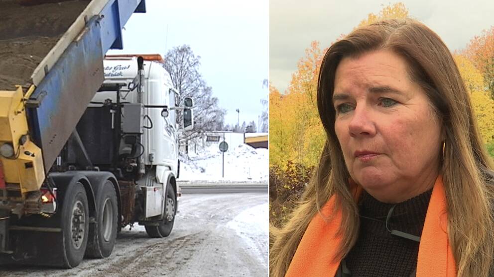 Carina Ahlfeldt vid Sveriges åkeriföretag, lastbil