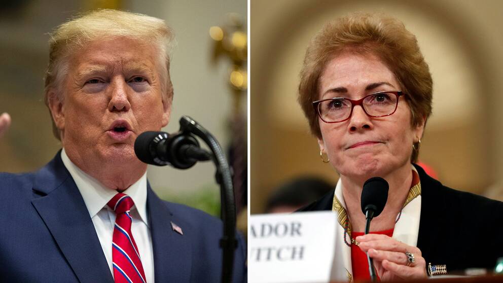 USA:s president Donald Trump gick till attack under pågående förhör med förre Ukraina-ambassadören Marie Yovanovitch.