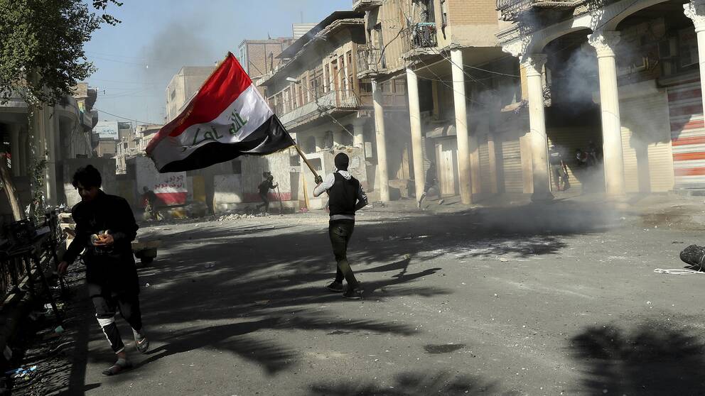 Protesterna har pågått i nästan två månader. Bilden är från Bagdad, den 22 november.