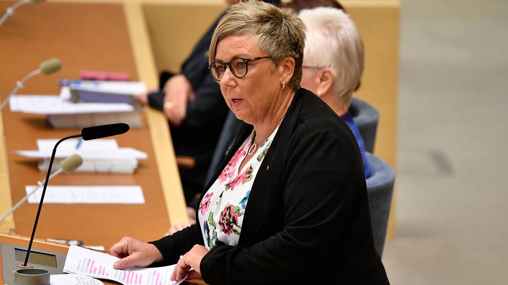 Socialdemokraternas gruppledare Annelie Karlsson i riksdagen.
