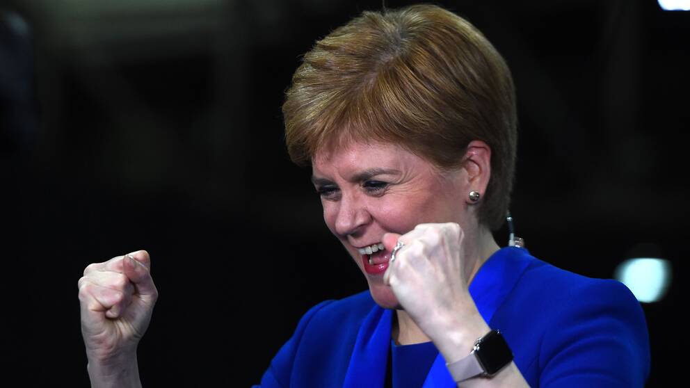 SNP:s ledare Nicola Sturgeon som också är Skottlands ledare.