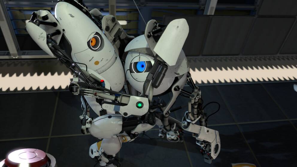 Försökskaninerna P-body och Atlas lär sig att frukta den sadistiska AI:n Glados i det perfekta pusselspelet Portal 2.
