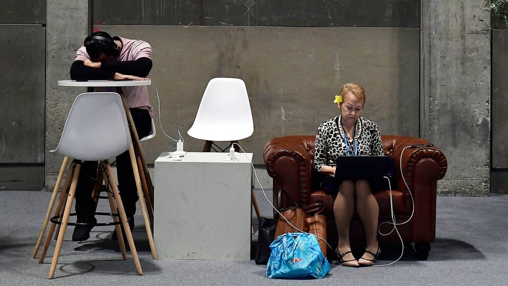 Utmattade delegater på klimatmötet i Madrid