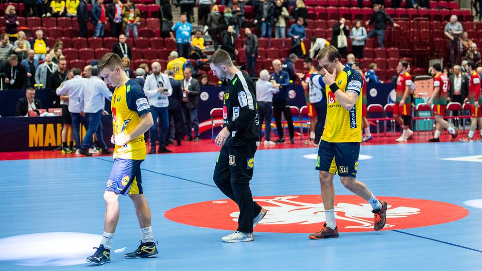 Jerry Tollbring, Andreas Palicka och Max Darj deppar.