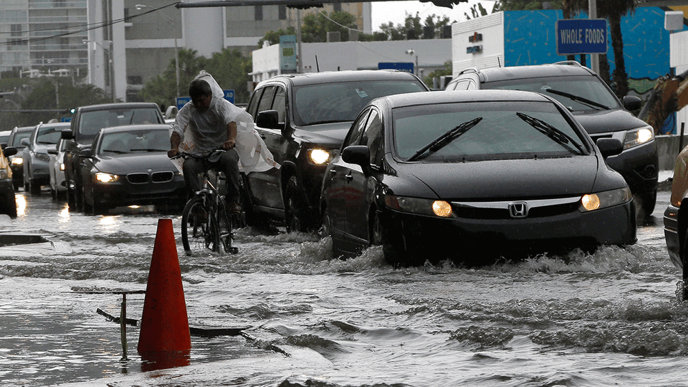 Översvämningar i Miami Beach i september i år. 