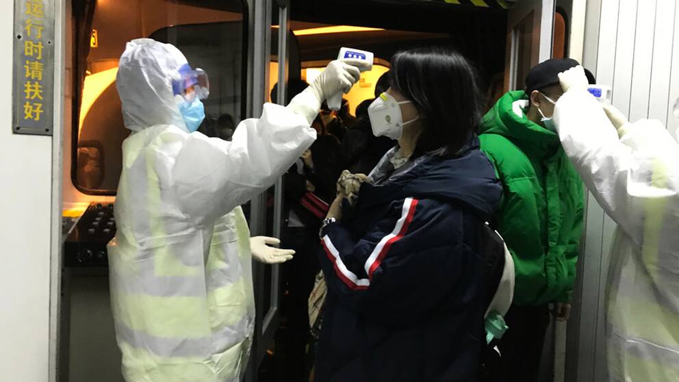 I Kina har nu feberkontroller införts för passagerare som anländer till Peking från staden Wuhan där coronaviruset bröt ut.