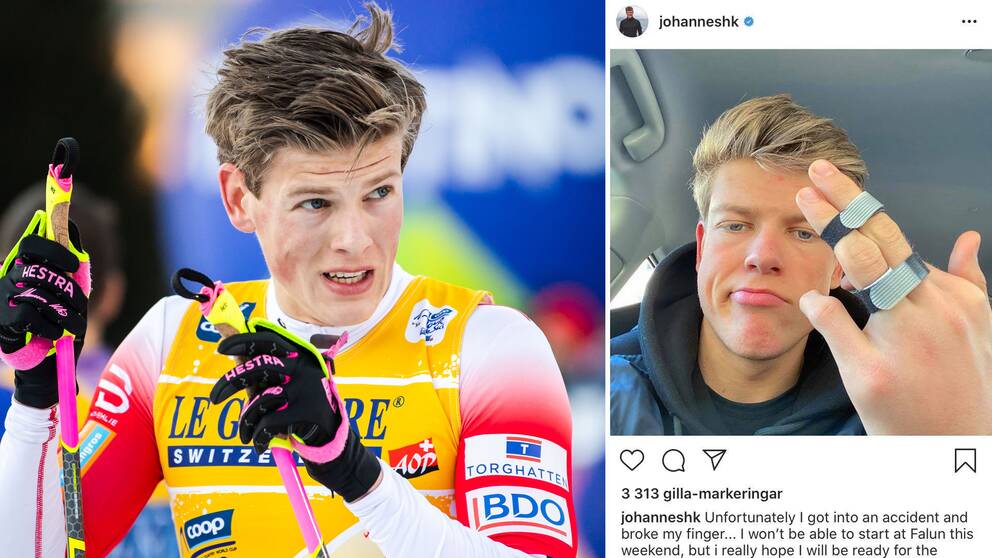 Johannes Hösflot Kläbo är skadad och missar världscupen i Falun.