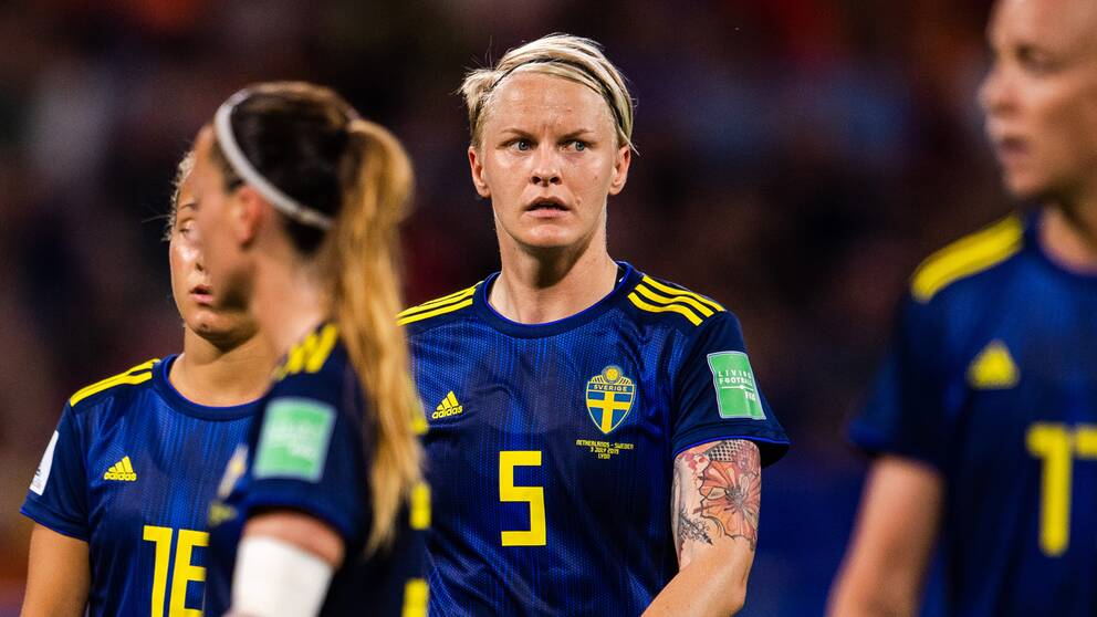 Sveriges Nilla Fischer under VM-semifinalen mot Nederländerna i juli.