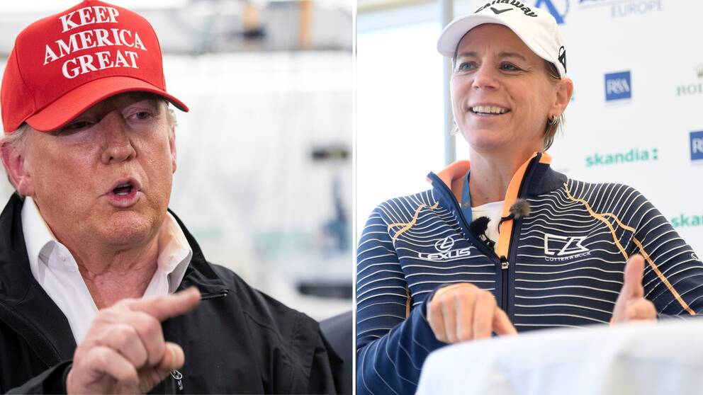 Annika Sörenstram prisas av Donald Trump.