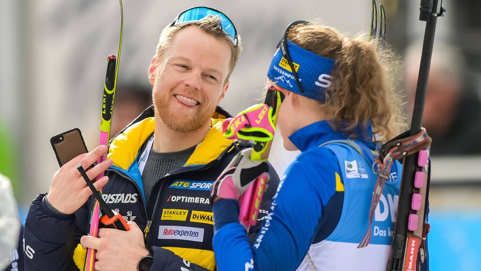 Anders Byström tillsammans med Hanna Öberg under den gångna säsongen.