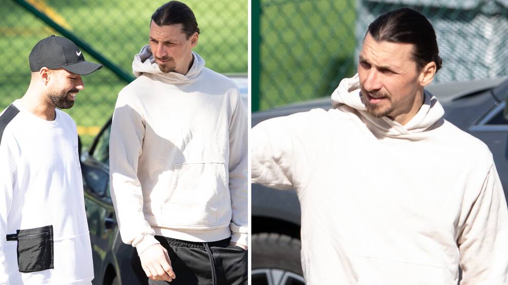 Zlatan Ibrahimovic tränade med Hammarby i dag.