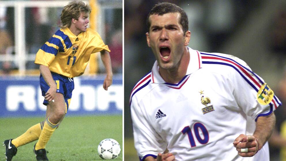 Tomas Brolin under EM1992 och Zinedine Zidane under EM 2000.