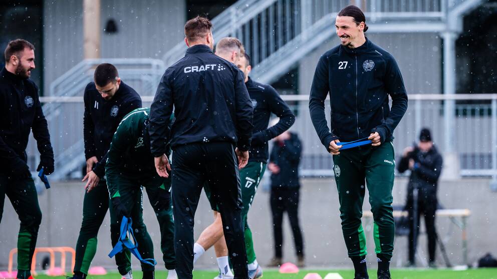 Zlatan Ibrahimovic på Hammarbys träning i Årsta.