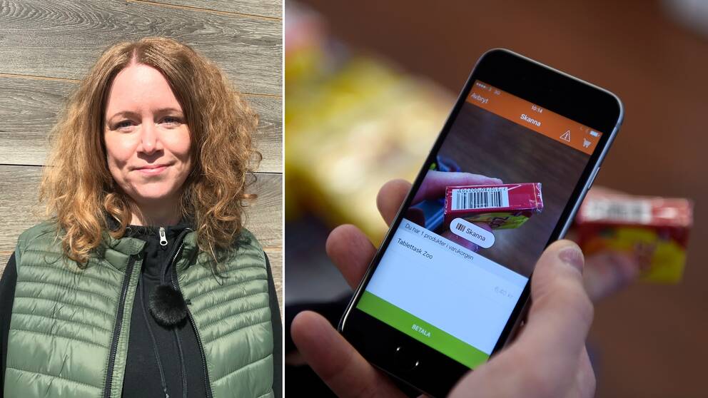 Kvinna och mobiltelefon.