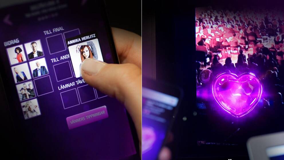 Melodifestivalens nya app. Grafik: SVT