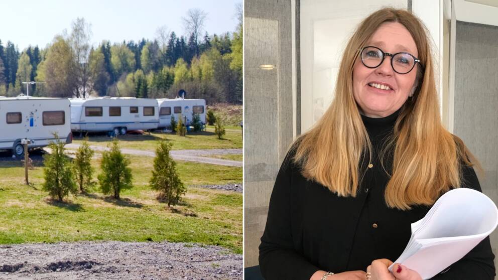 Arkivbild på Charlottenbergs camping samt foto på Mia Landin, vd Visit Värmland.