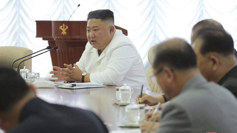 Den 9 juni stängs telefonlinjerna mellan Nord- och Sydkorea. Det har skett innan, bland annat när Nordkoreas diktator Kim Jong-un hade ett ordkrig med president Trump. Arkivbild på Kim Jong-un.