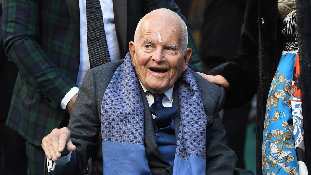 Den brittiske skådespelaren Ian Holm, känd som ”Bilbo” i filmatiseringen av J.R.R tolkiens ”Sagan om ringen”. Bilden togs i april 2019.