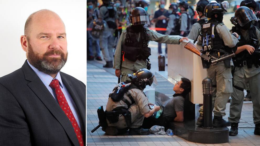 Niklas Swanström beskriver Kinas nya säkerhetslag i Hongkong som ”väldigt långtgående”. Bild från protester i Hongkong 1 juli, när den nya lagen trädde i kraft.