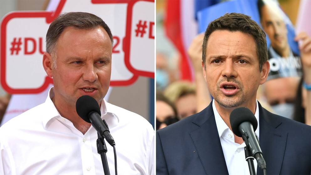 De polska presidentkandidaterna Andrzej Duda och Rafal Trzaskowski.