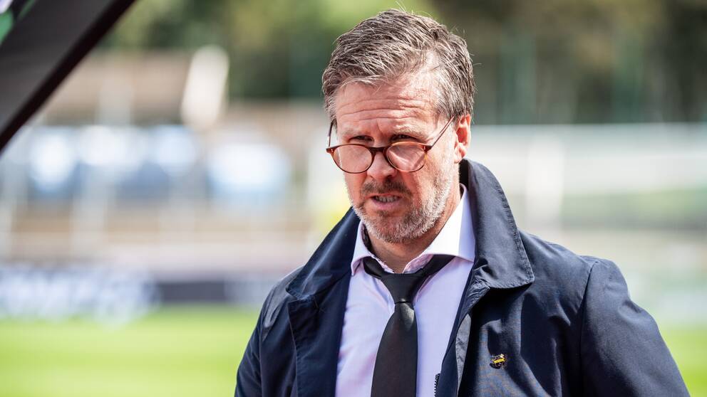 AIK:s tränare Rikard Norling under matchen mot Varberg den 19e juli