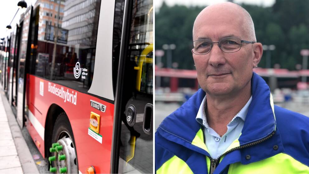 Fredrik Cavalli-Björkman, trafikdirektör på SL, och en SL-buss