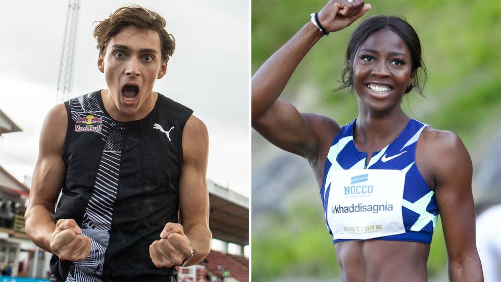 Armand Duplantis och Khaddi Sagnia.