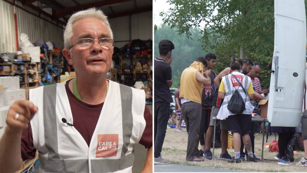Volontärarbetaren Andy Brown värnar de utsatta migrnterna i de franska lägren