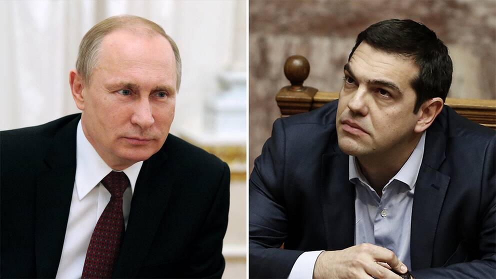 Greklands premiärminister Alexis Tsipras söker stöd hos Putin.