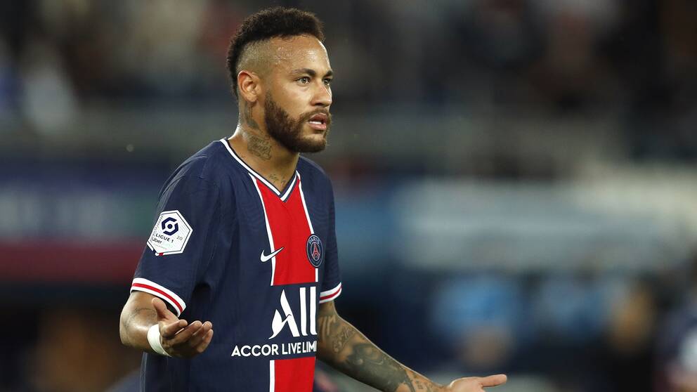 Neymar under skandalmötet med Marseille.