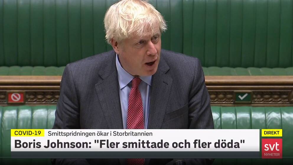 Boris Johnson talar i parlamentet
