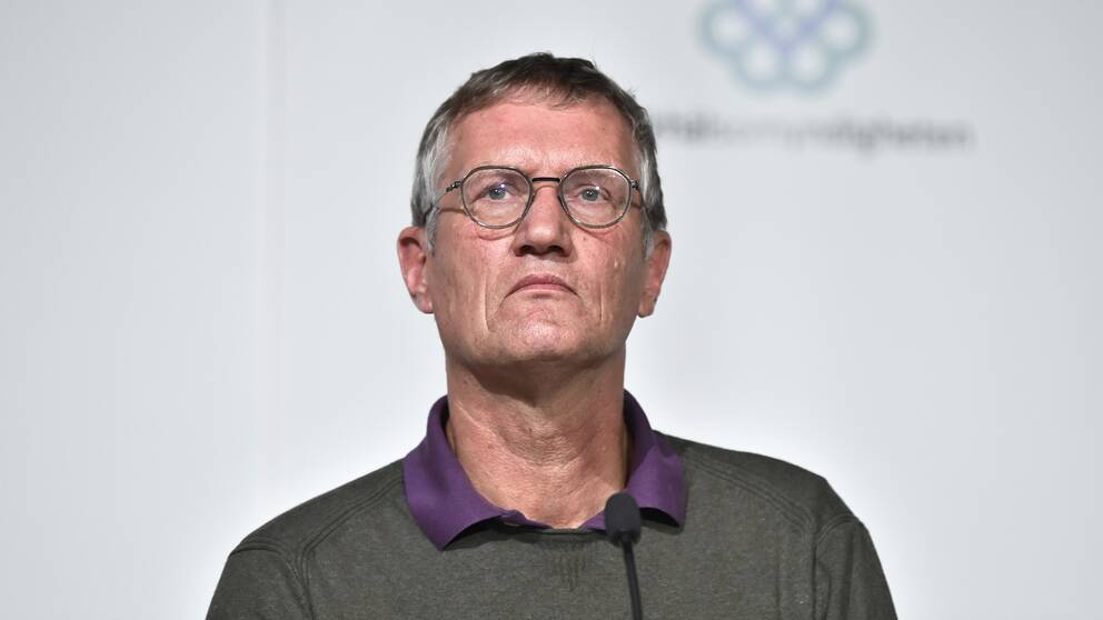 Anders Tegnell, statsepidemiolog, Folkhälsomyndigheten, under tisdagens pressträff om coronaläget.