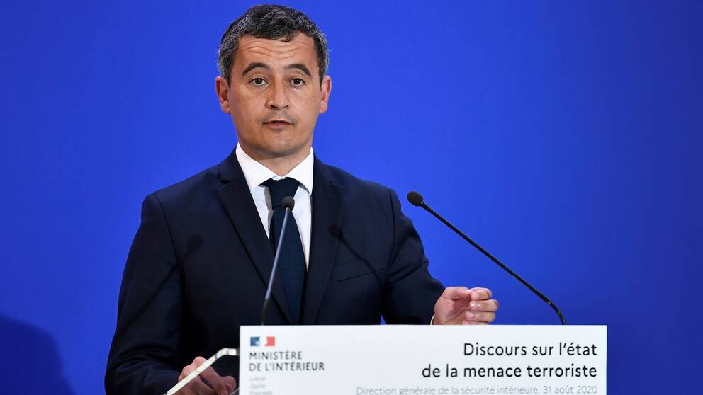 Frankrikes inrikesminister Gérald Darmanin. Arkivbild