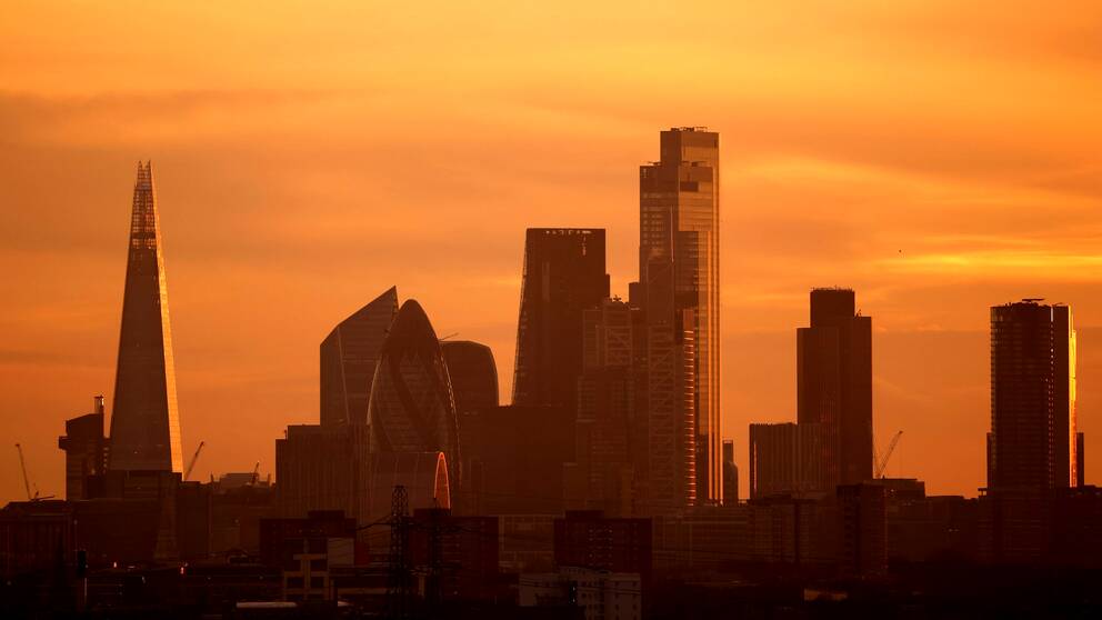 Skyskraporna i Londons finansdistrict City.