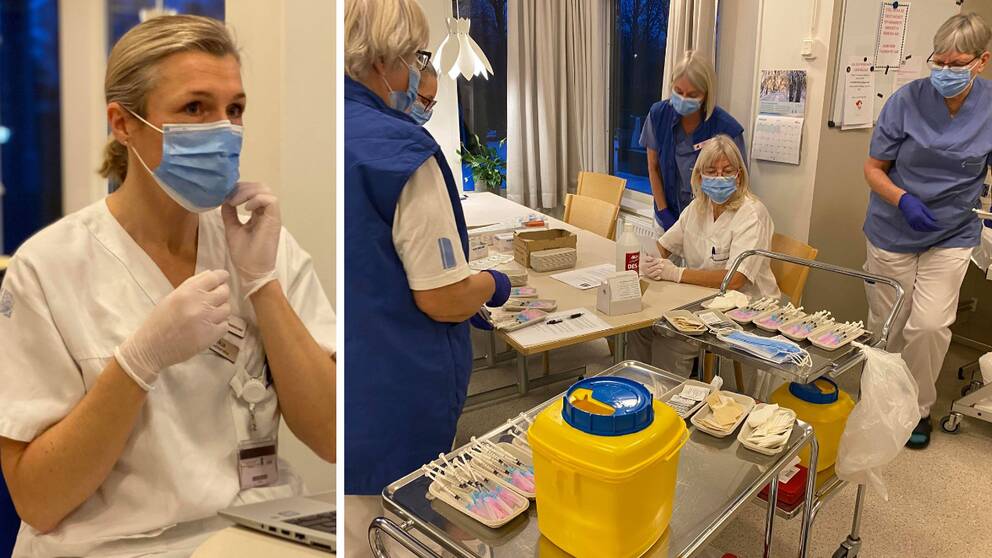 vårdpersonal redo för vaccingering covid-19 coronaviruset