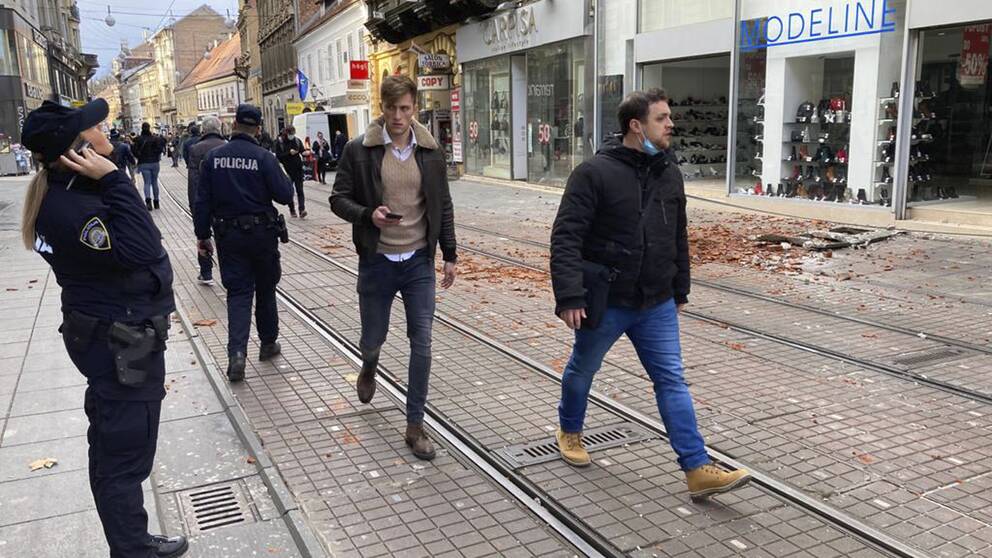 Huvudstaden Zagreb i Kroatien drabbades av en jordbävning på tisdagen.