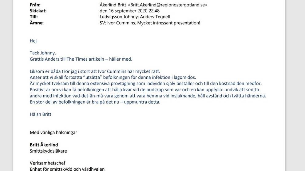 Fortsatt förtroende för smittskyddsläkaren efter upprörd debatt i 