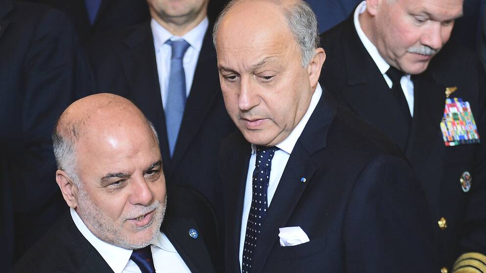 Haider Al-Abadi och Laurent Fabius.