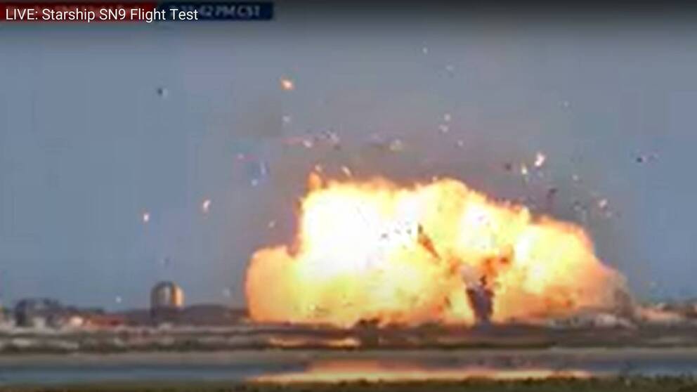 Space X raket exploderade när den skulle landa.