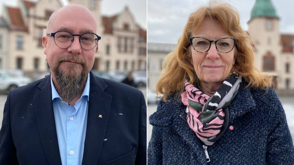 Man med skägg och kvinna med långt går.