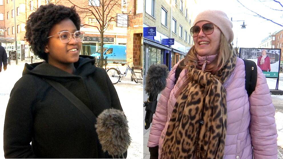 Två leende kvinnor utomhus i Luleå