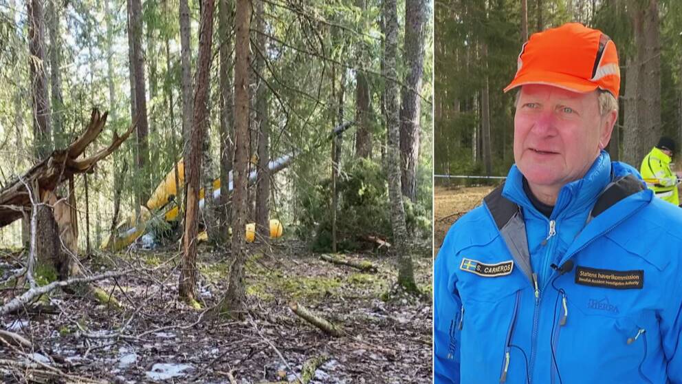 Helikopterolyckan och haveriutredare i skogsmiljö