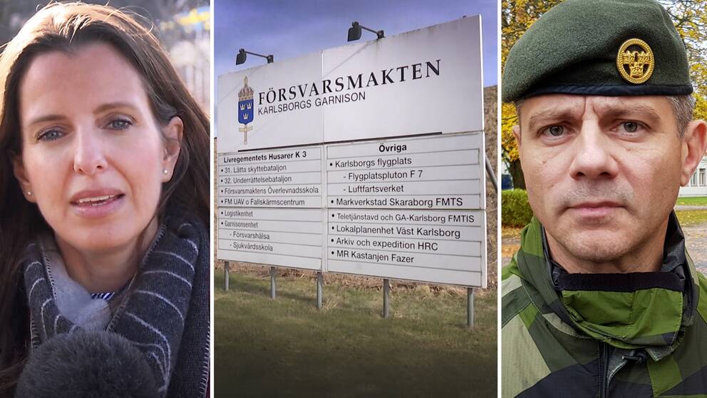 Starta klippet för att se SVT:s reporter Frida Björk på plats vid K3 i Karlsborg – efter att Försvarsmaktens egna utredningar blivit klara, regementets chef Ola Barvér (t.h) vill inte ställa upp på en intervju.