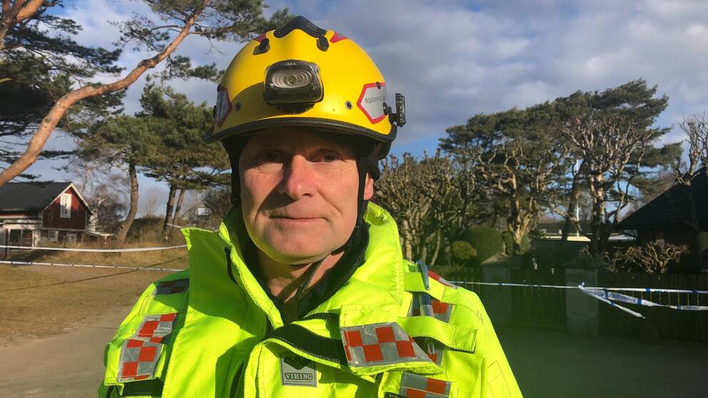 Brandingenjör Magnus Eriksson på Östra stranden i Halmstad.