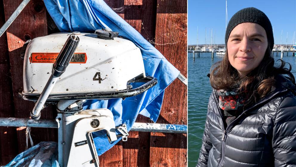 Gammal tvåtaktsmotor delad med forskaren Anna-Lisa Wrange
